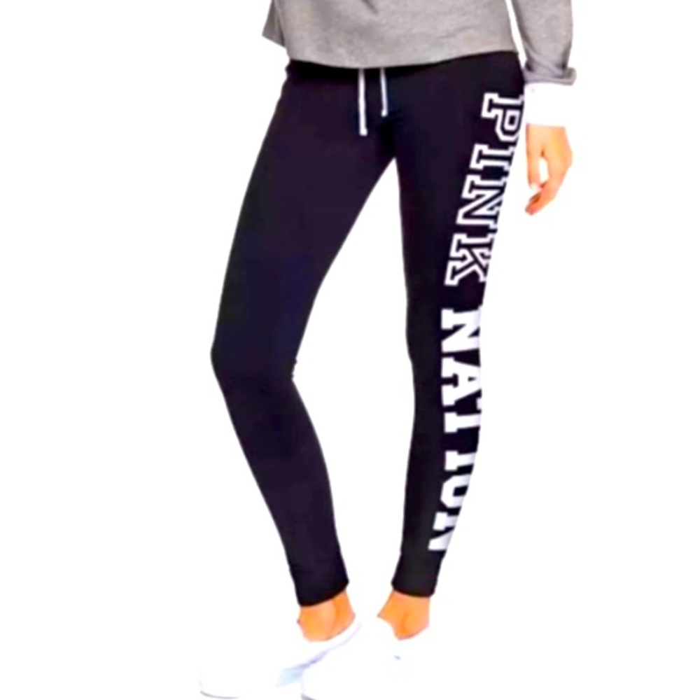 VS Pink Campus Outfit Leggings + Ringer Tee Small